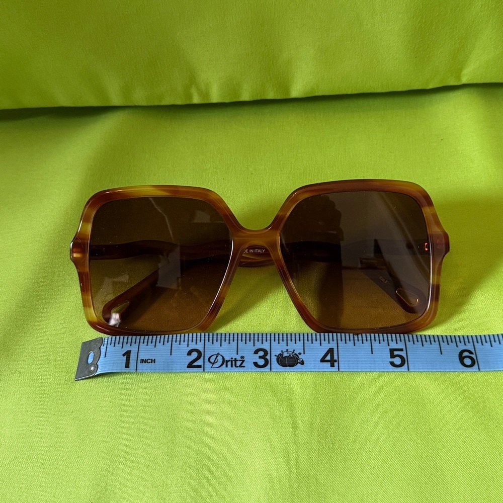 Chloé Brown Tortoiseshell Square Oversized Sunglasses - Picture 5 of 5